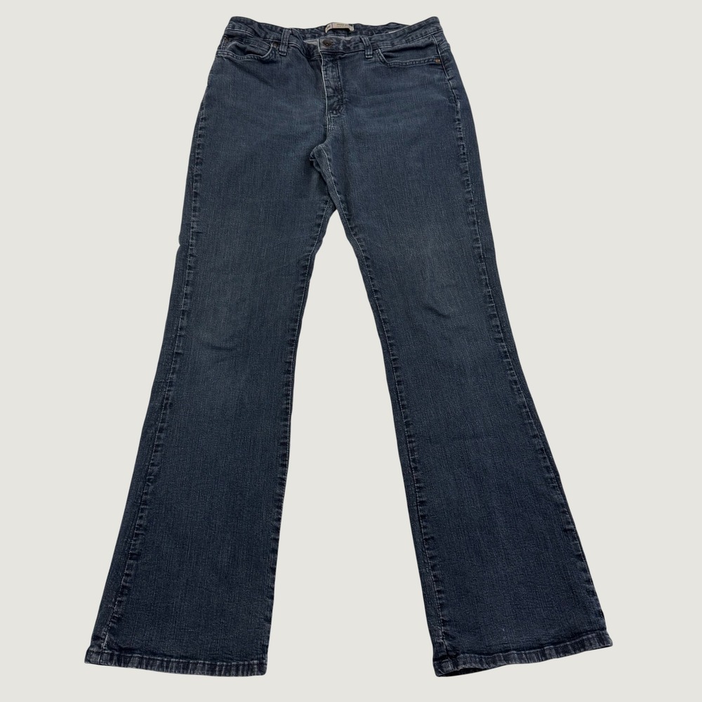 Lee Slender Secret Womens 16 Long Dark Wash Stretch Bootcut Jeans Lower Waist